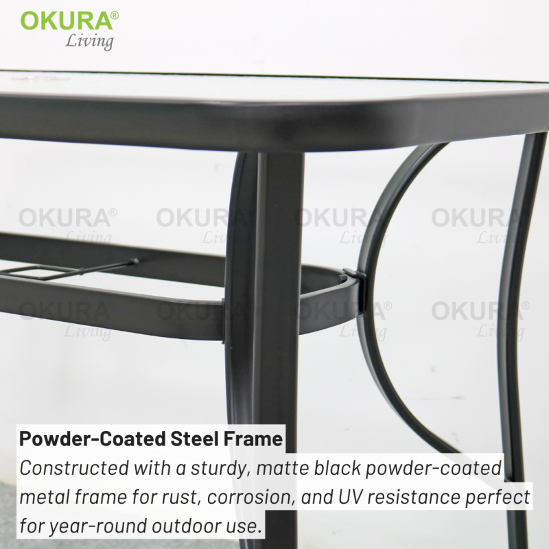 Rectangular Glass Outdoor Dining Table