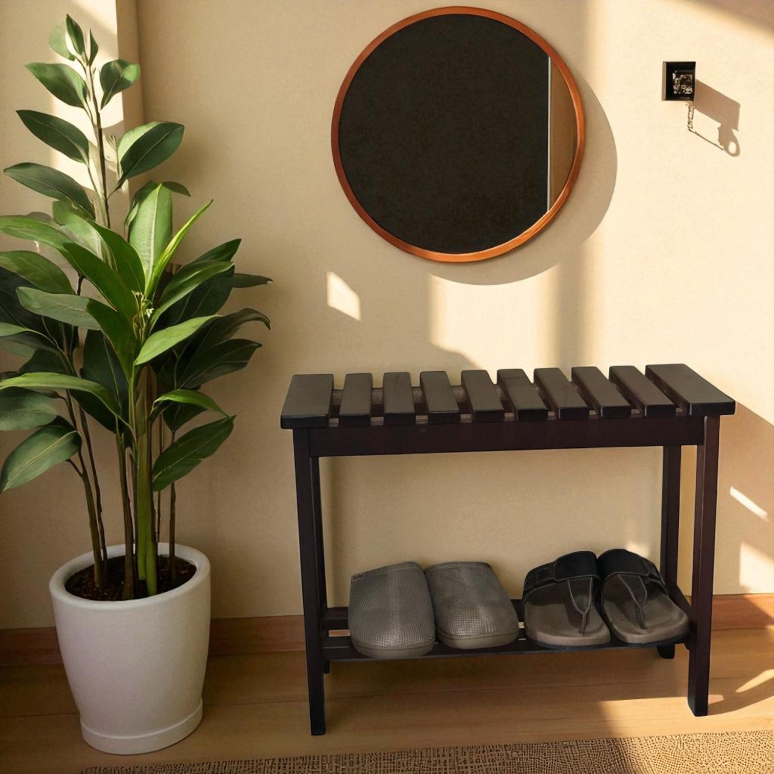 Zebra Dark Series Shoe Bench