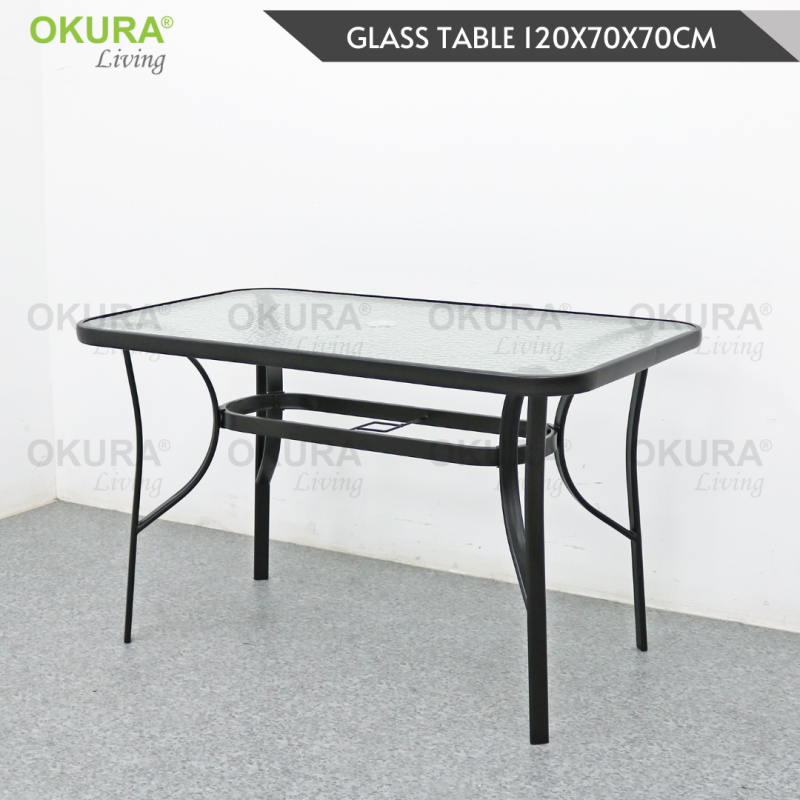 Rectangular Glass Outdoor Dining Table