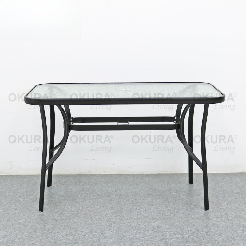 Rectangular Glass Outdoor Dining Table