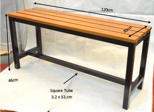 Wood Metal Indoor Outdoor Bench Chair
