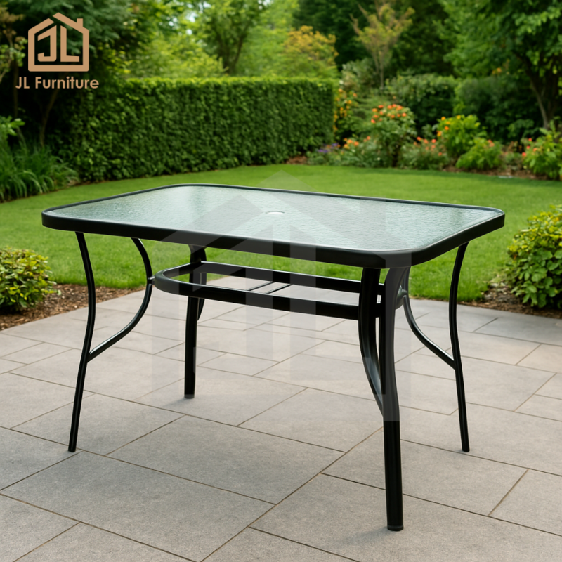 Rectangular Glass Outdoor Dining Table