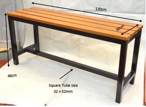 Wood Metal Indoor Outdoor Bench Chair