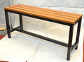 Wood Metal Indoor Outdoor Bench Chair