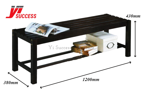 Solid Rubber Wood Bench Chair