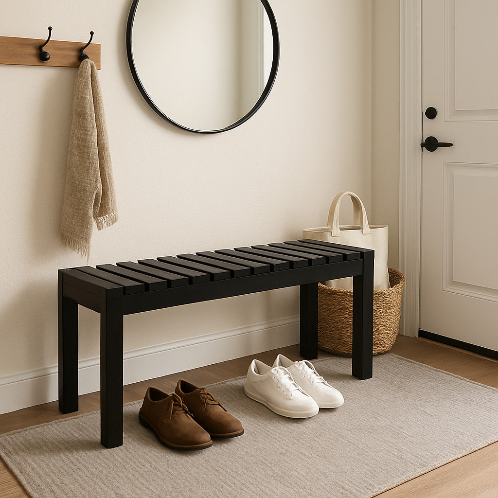 Waterproof Solid Wood Shoe Bench
