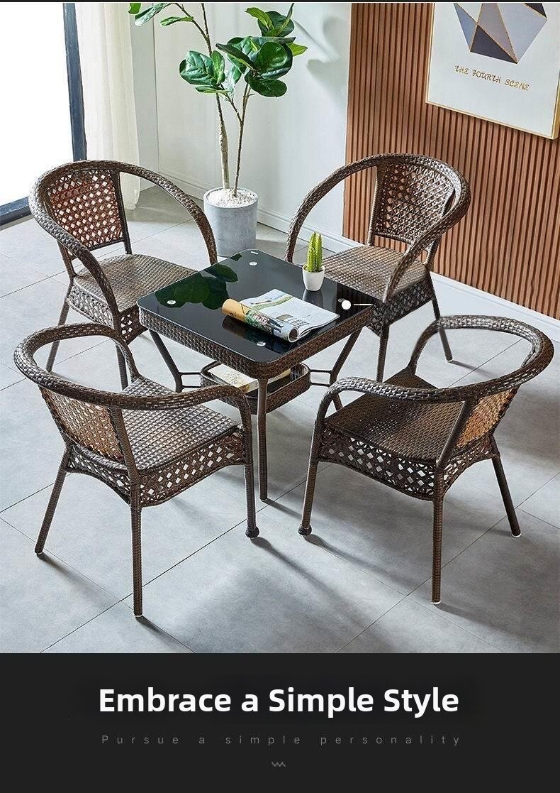 Elderly Outdoor Single Wicker Armchair