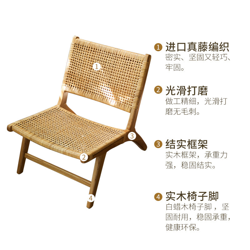 3pcs Rattan Solid Wood Balcony Chairs