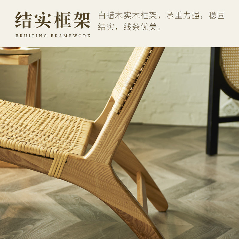 3pcs Rattan Solid Wood Balcony Chairs
