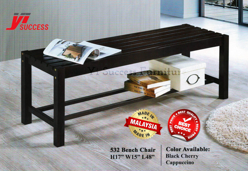 Solid Rubber Wood Bench Chair