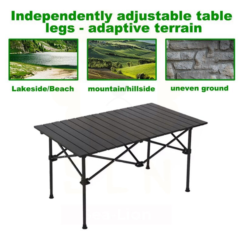 Aluminum Waterproof Egg Roll Camping Table