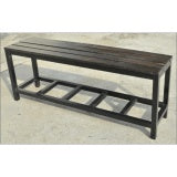 Wooden Seat Metal Leg Bench