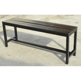 Wood Metal Indoor Outdoor Bench Chair